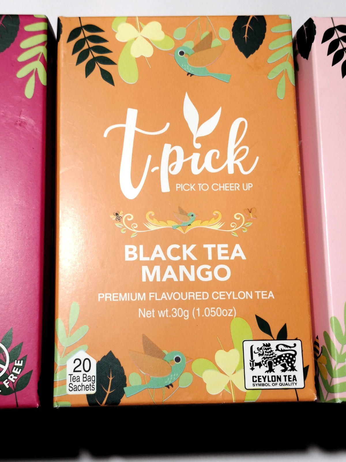Lot of 3 Boxes T-PICK Green Ceylon Tea Strawberry Kiwi, Black Mango, Berry Boost