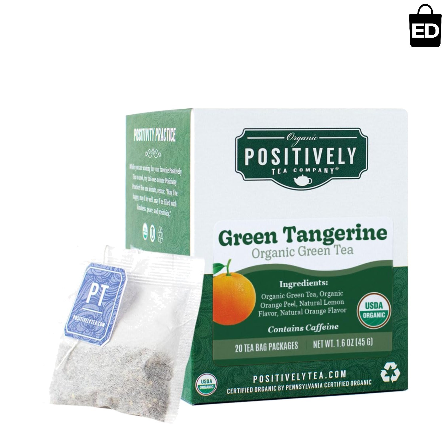 Delicious Green Tangerine Tea Bags – 20 Individually Packaged Sips of Wellness