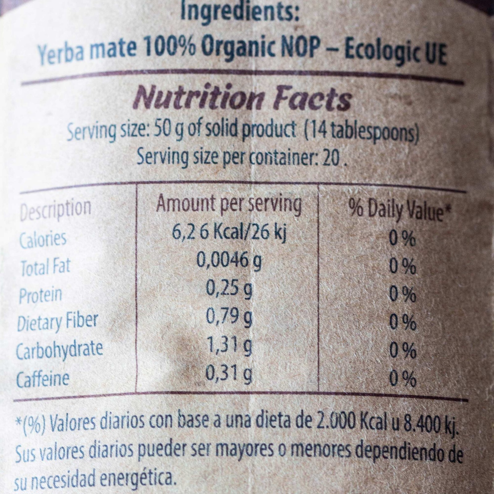 Onoiru Organic Paraguayan Yerba Mate Tea – Aged 2+ Years – Bold & Robust – 500g