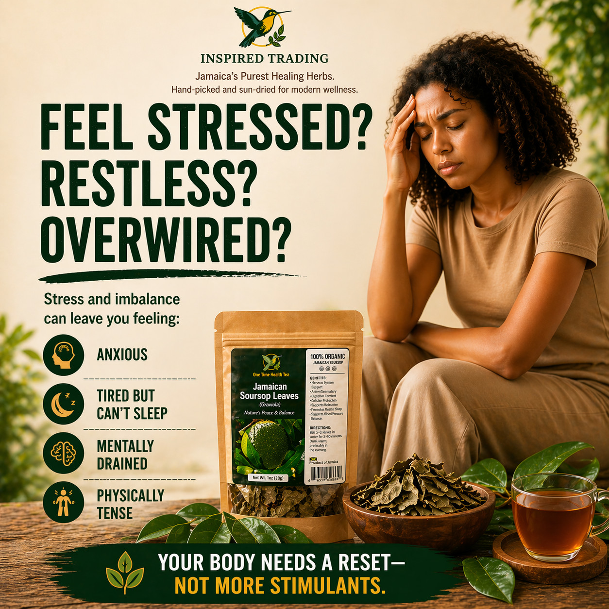 Authentic Jamaican Soursop Leaf-Jamaican Bush Tea • Available in US & Canada