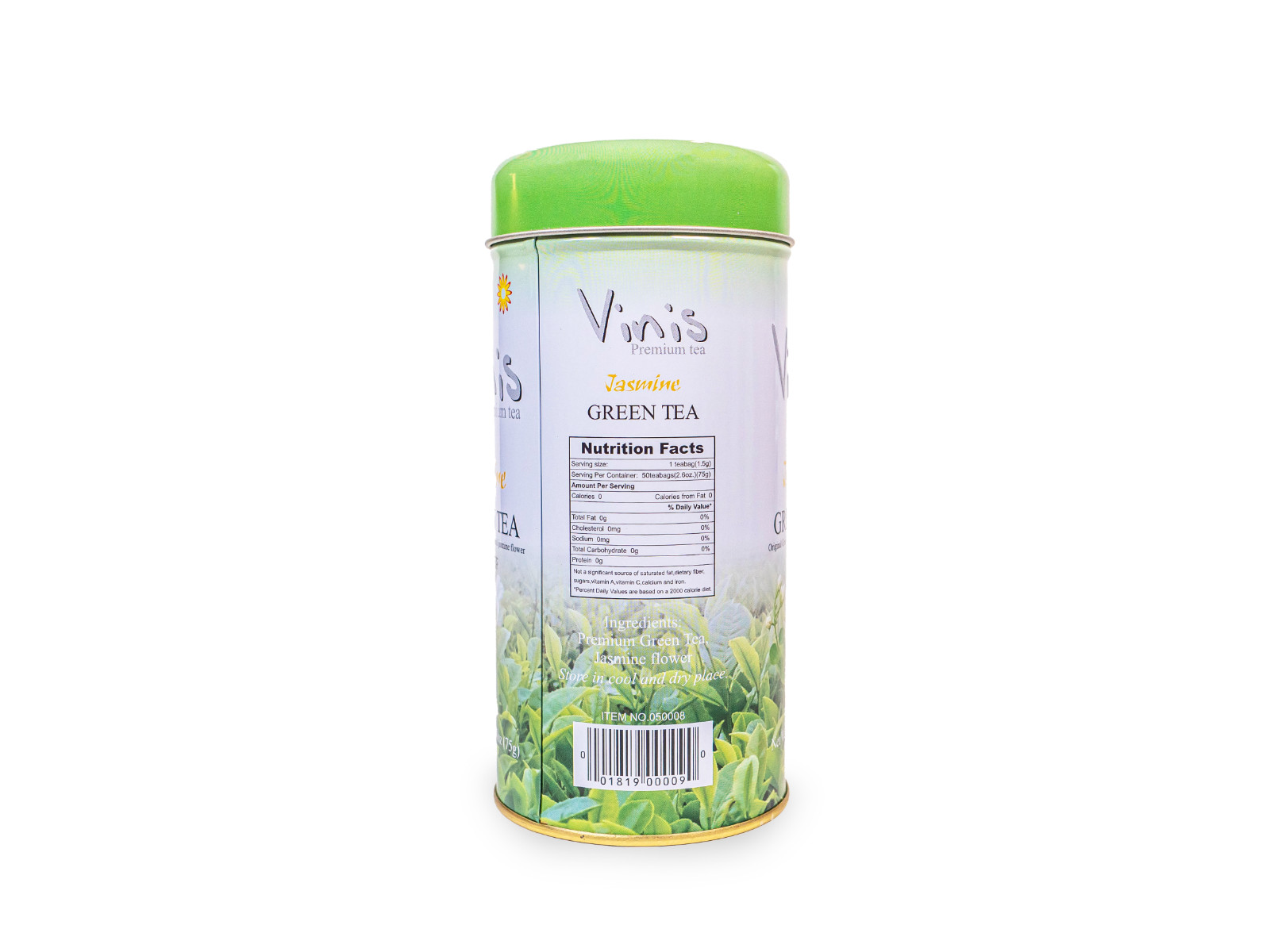 Vinis Premium Jasmine Green Tea Box of 6 Tins, 50 tea bags per Tins