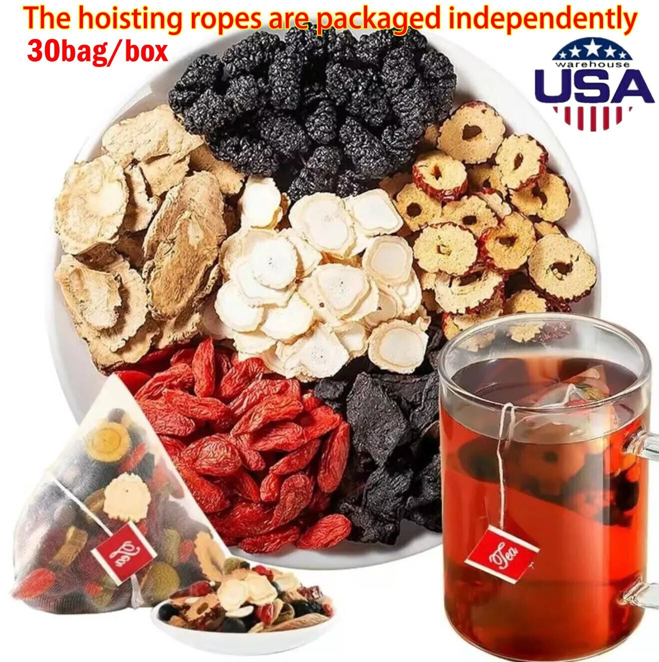 60pcs Ginseng six treasure tea , Kidney tea ,liver tea , red date kidney health