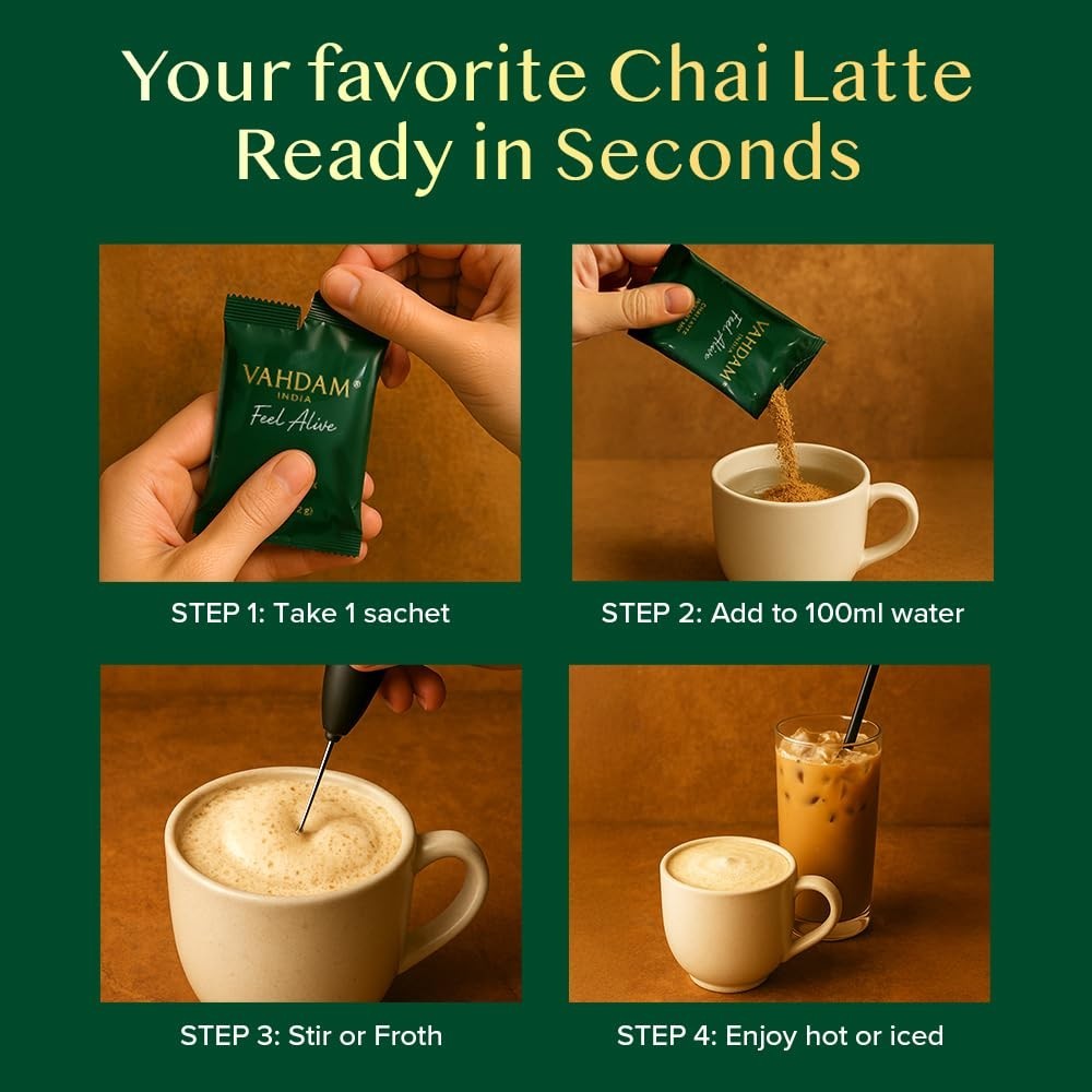 10 Convenient Instant Chai Latte Sachets – Rich Flavor with No Steeping