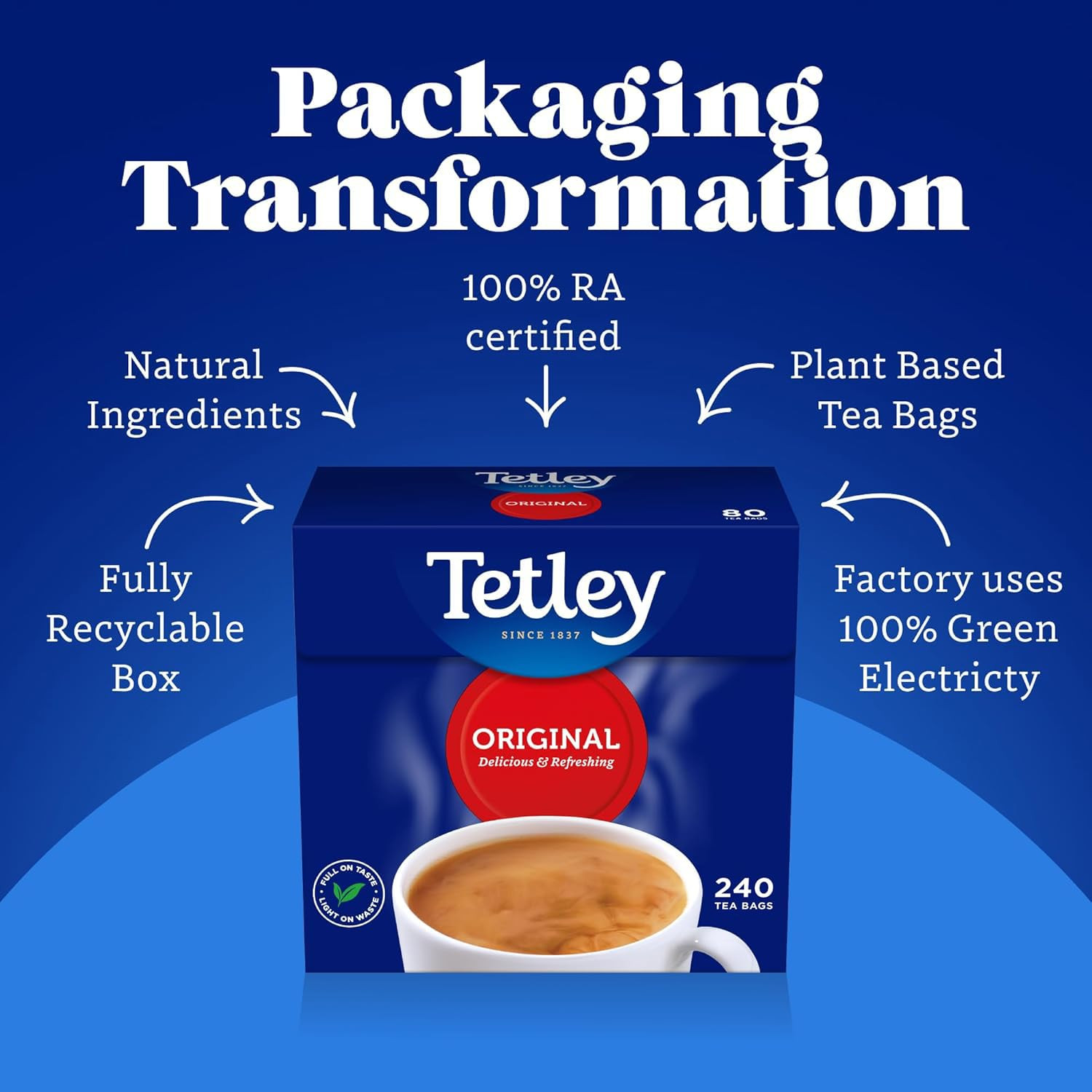 Tetley – Original Tea Bags 240 – 750g 240 Count (Pack of 1)