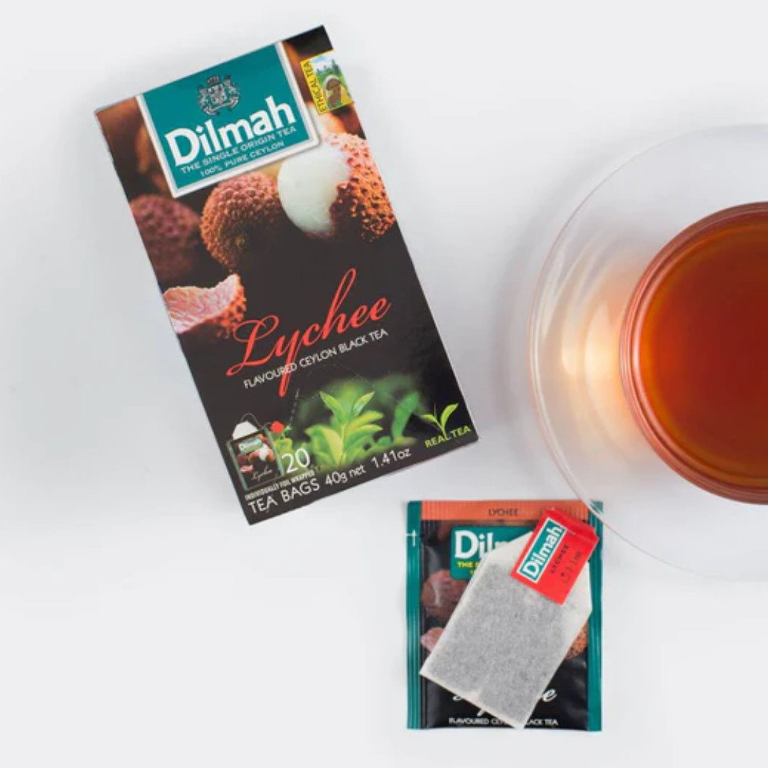 lychee balck tea 100% Natural Quality Original 20 Tea bags Dilmah 30g