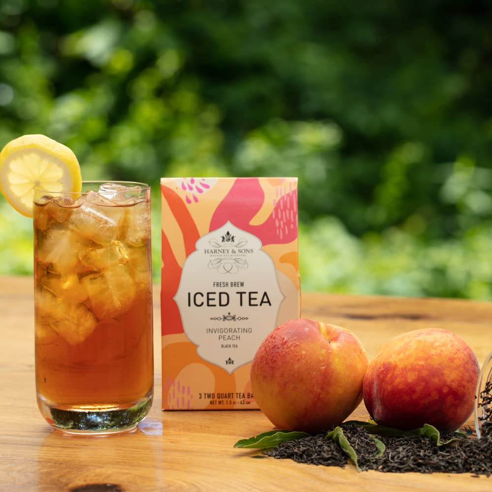 Fresh Brew Peach Iced Tea, 3 Count Box, Makes 6 Quarts of Iced Tea