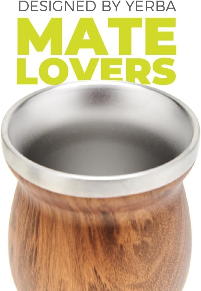 Stainless Steel Double-Wall Mate Cup And Bombilla Set – Yerba Mate set Includ…