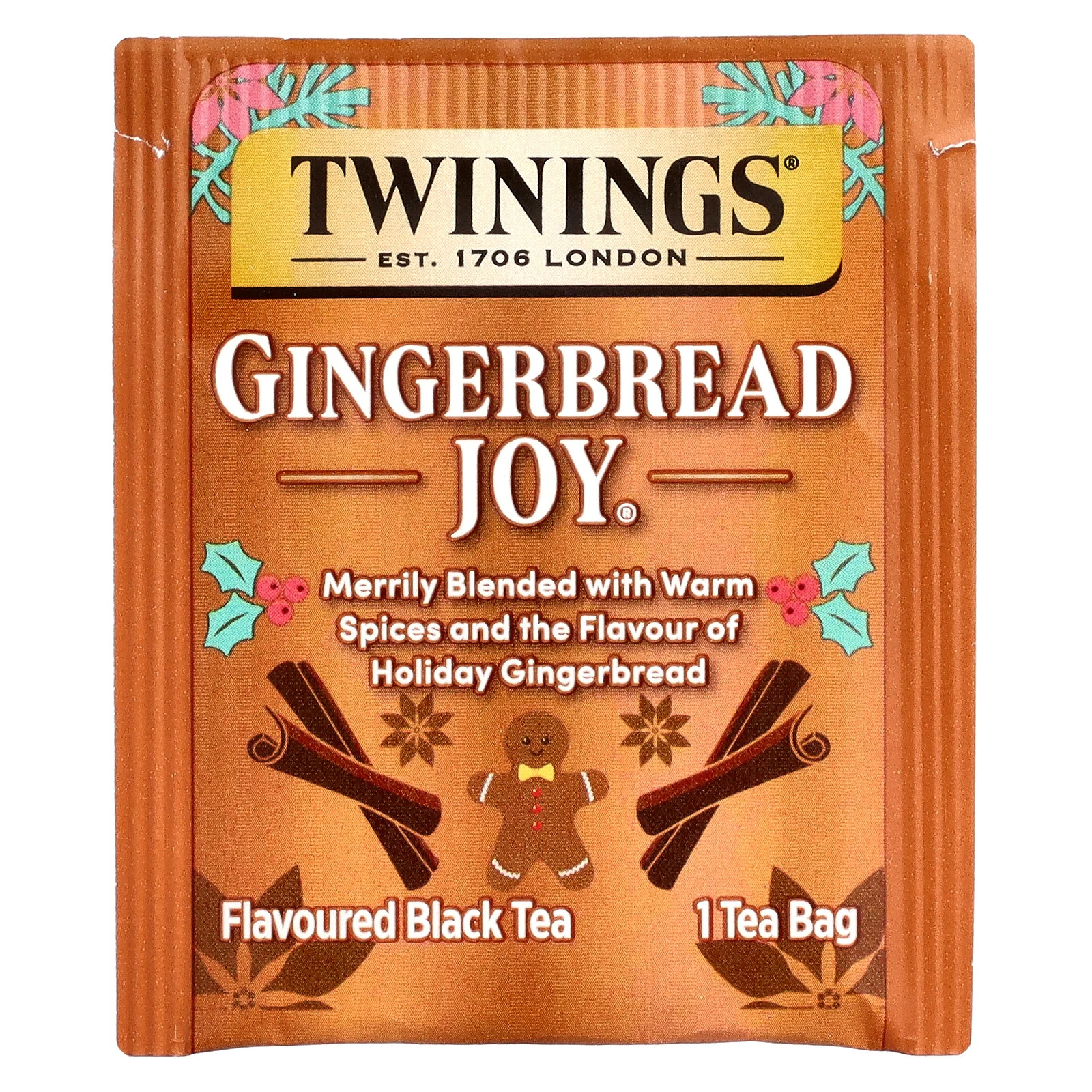 Flavored Black Tea, Gingerbread Joy®, 20 Tea Bags, 1.41 oz (40 g)