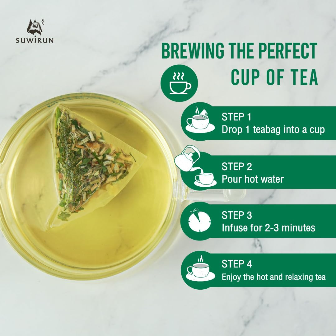 Organic Lemongrass & Pandan Tea 25 Bags – Product of Thailand – Aromatic Thai…