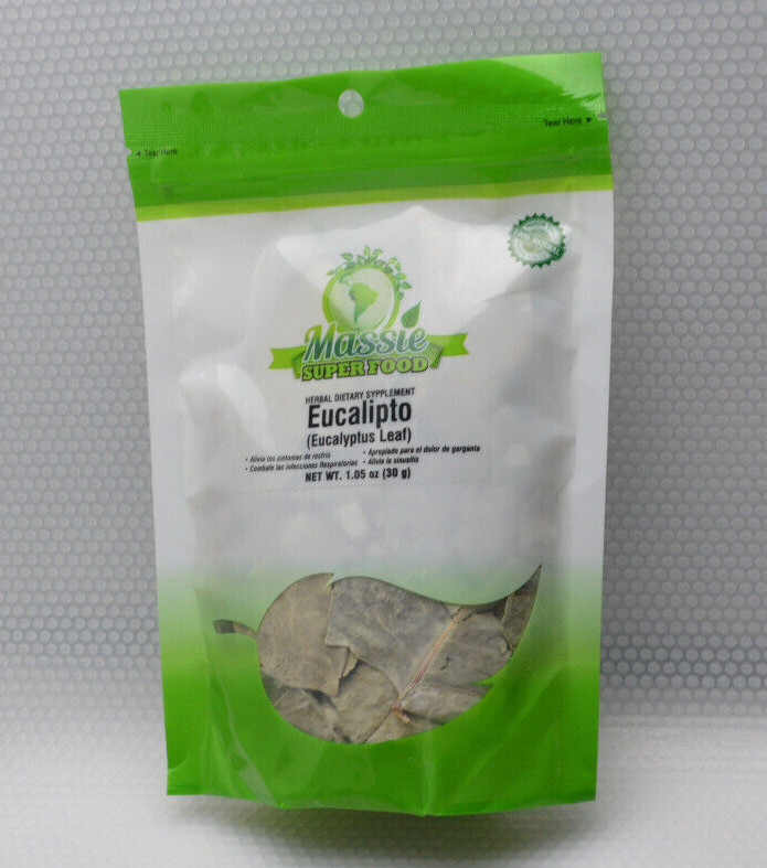 Massie Hoja de Eucalipto. Eucalyptus Leaves from Peru 100% Natural 30g/ 1.05oz