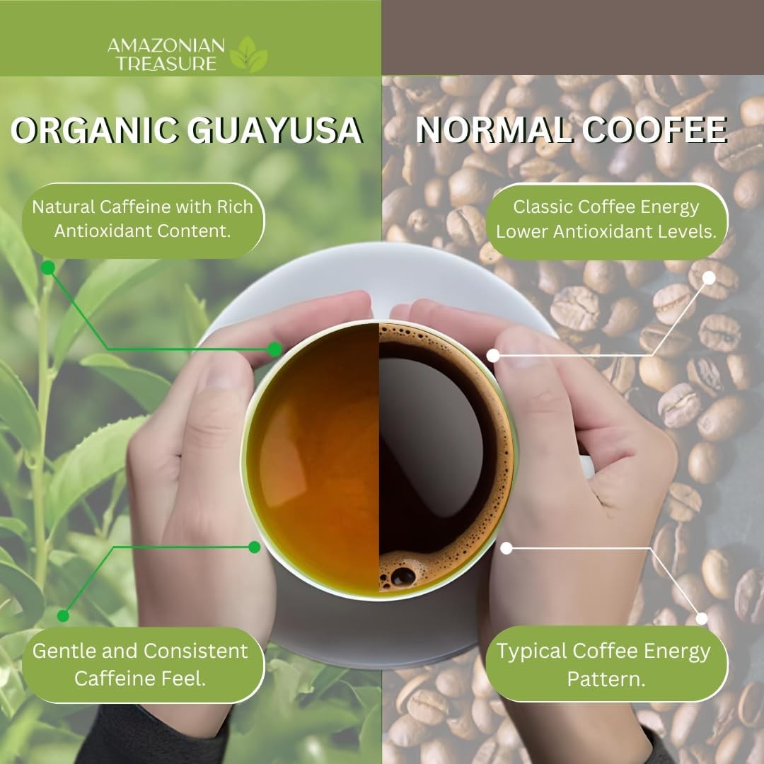 , Organic Guayusa Tea Bags – 60 Count, Coffee Alternative, 50mg Natural Caffe…