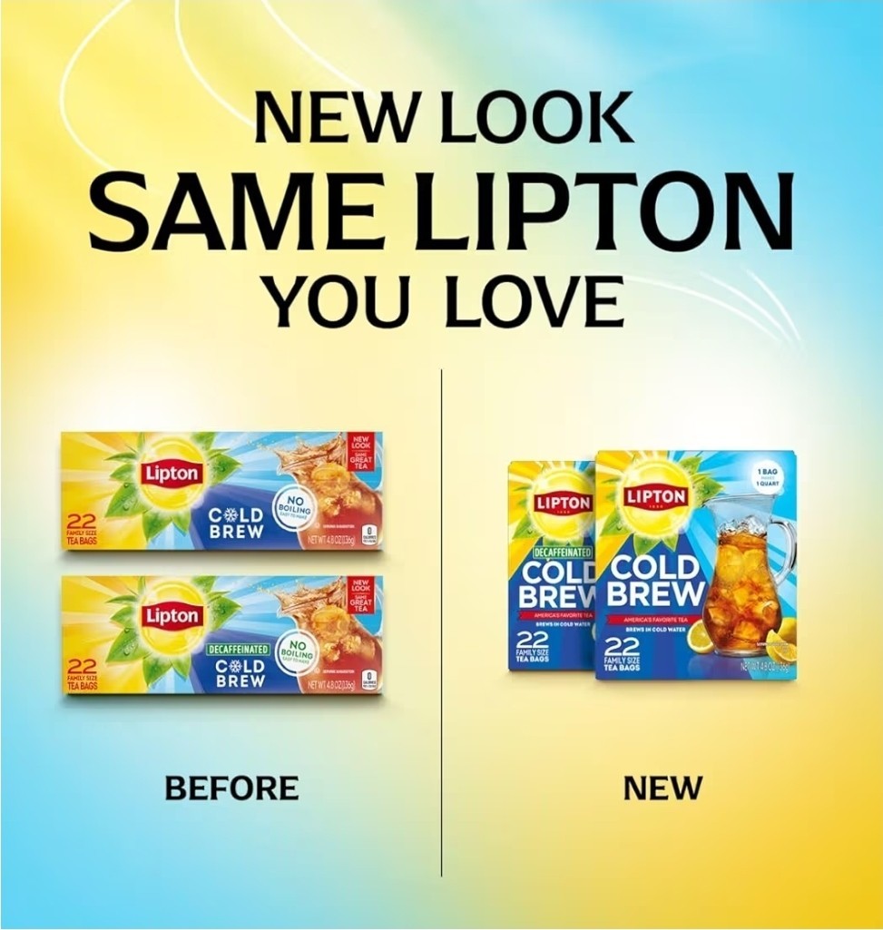 Lipton Decaf Cold Brew Iced Tea Bags, Family Size Zero Calories, No Boiling