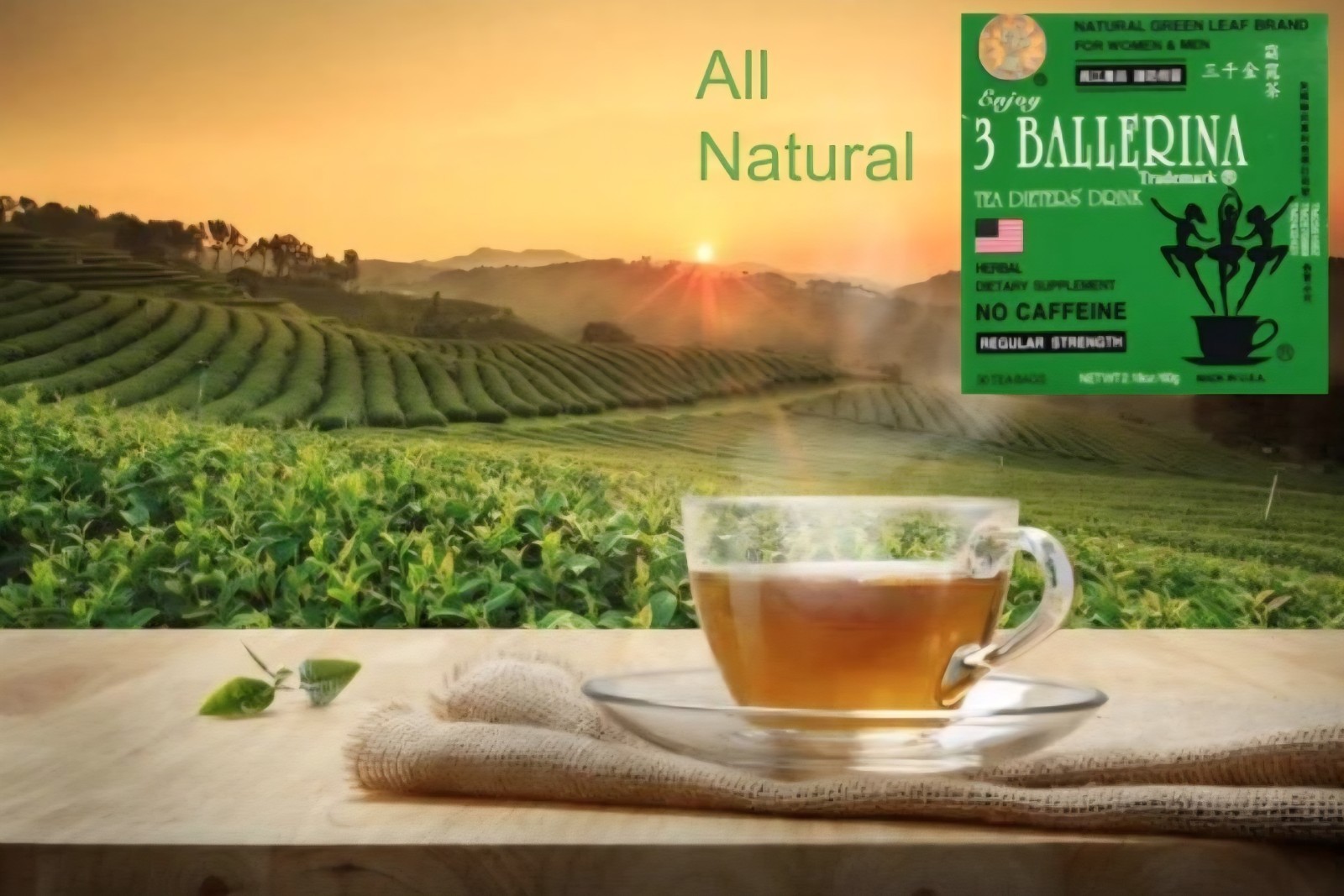 3 Ballerina Diet Tea Extra Strength Caffeine-Free Herbal Tea Bags for Digestion