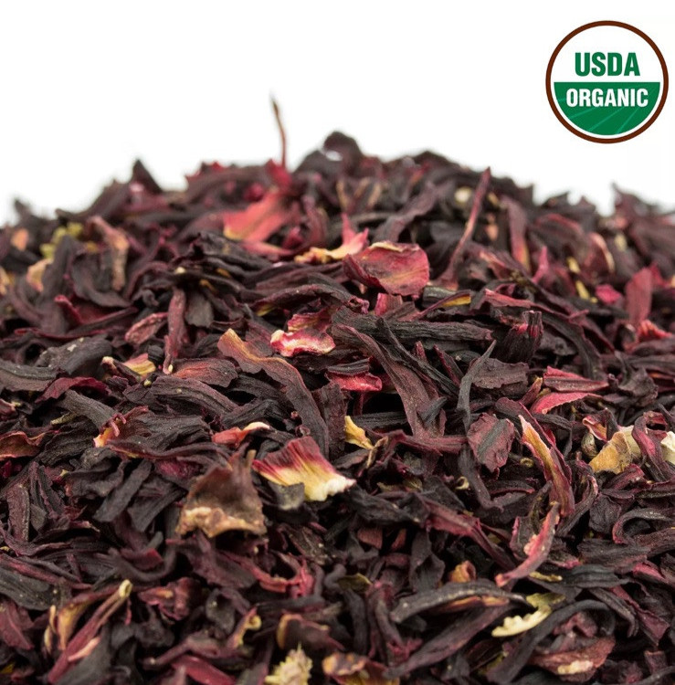 Hibiscus Tea 1LB (16Oz) 100% CERTIFIED Organic Hibiscus Flowers Herbal Tea