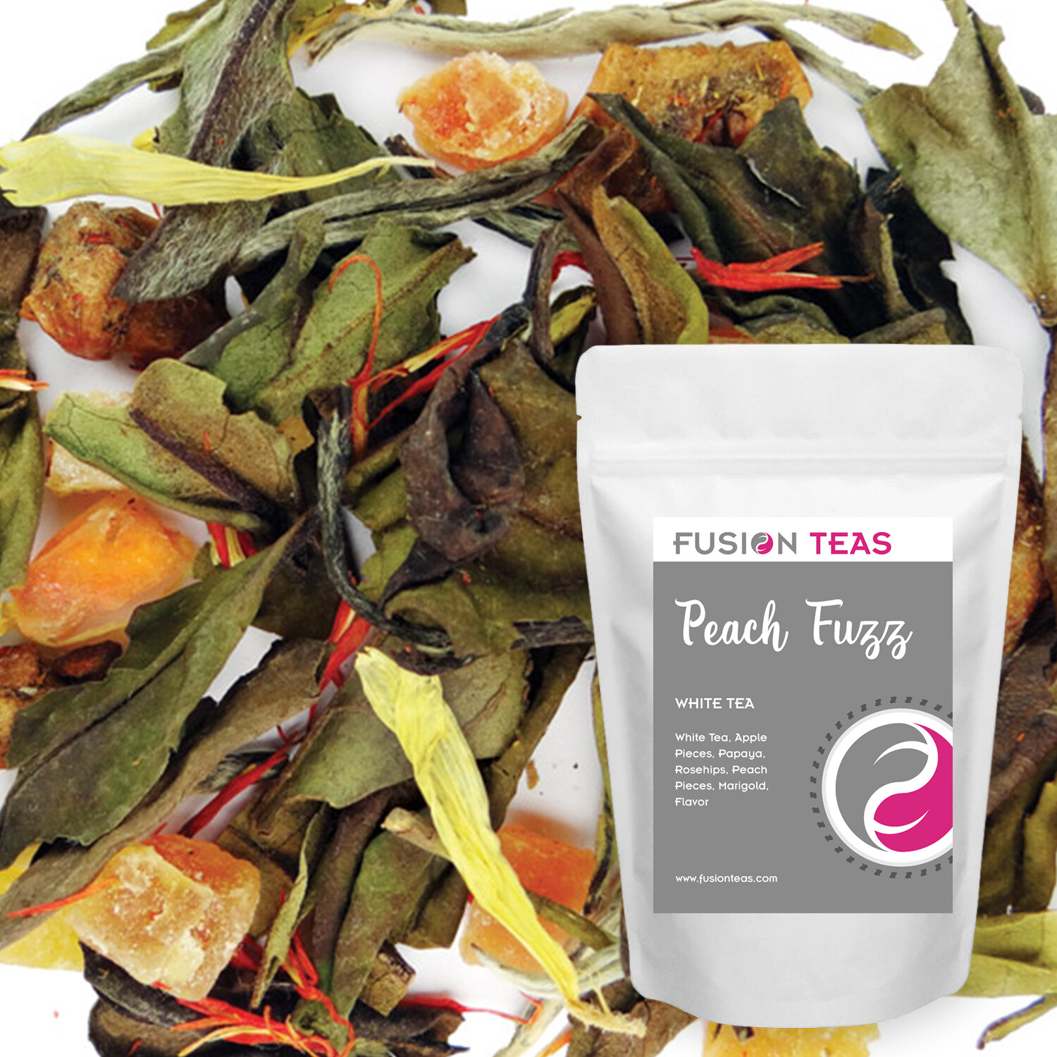Peach Fuzz White Tea – Premium Loose Leaf Blend – Fusion Teas