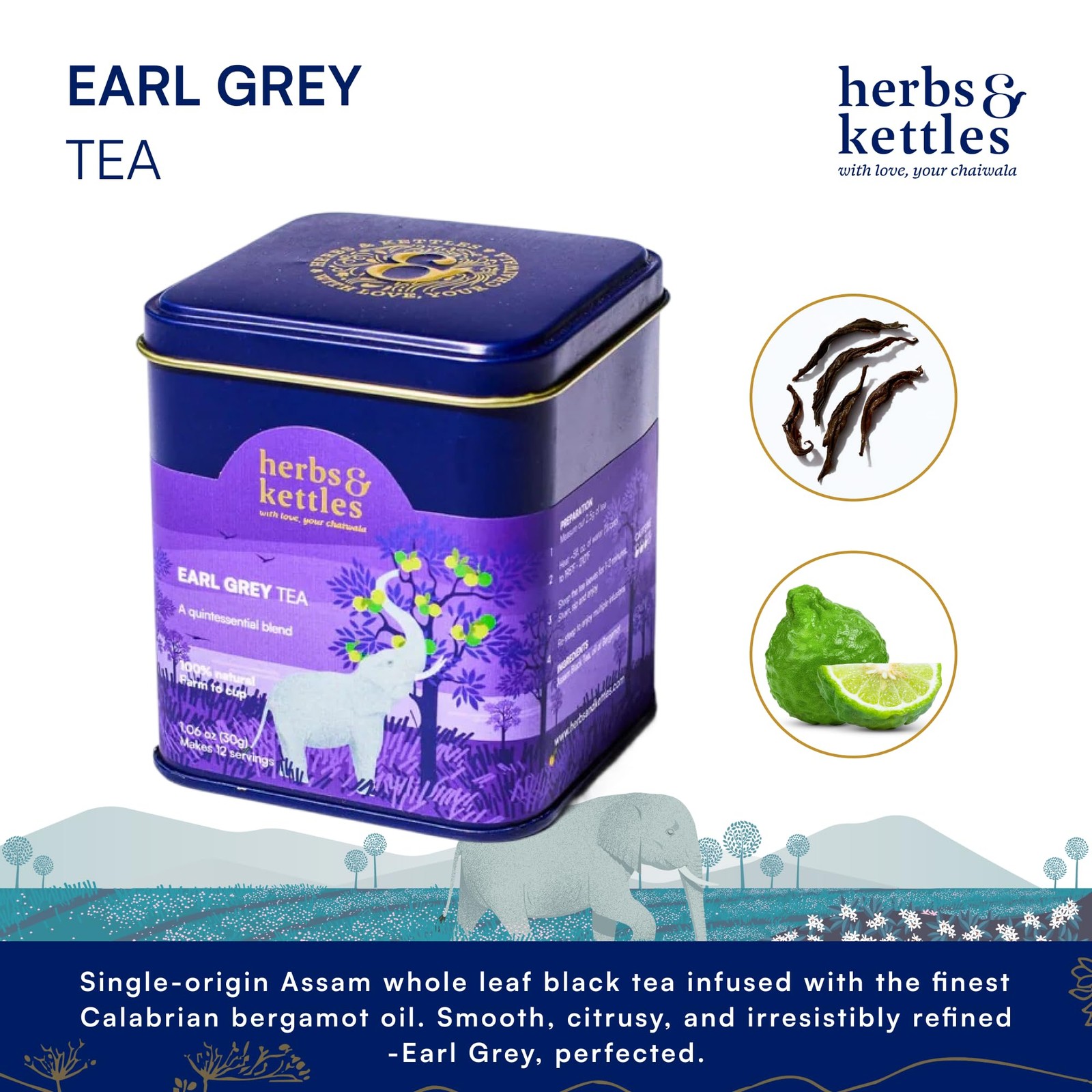 Earl Grey Tea | Assam Black Tea Infused with Italian Bergamot Oil | Premium L…