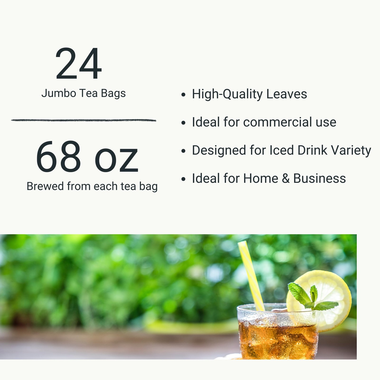 Premium Jasmine Green Tea, CommercialUse Tea Bags, 25g Large Bags, 24 Count P…