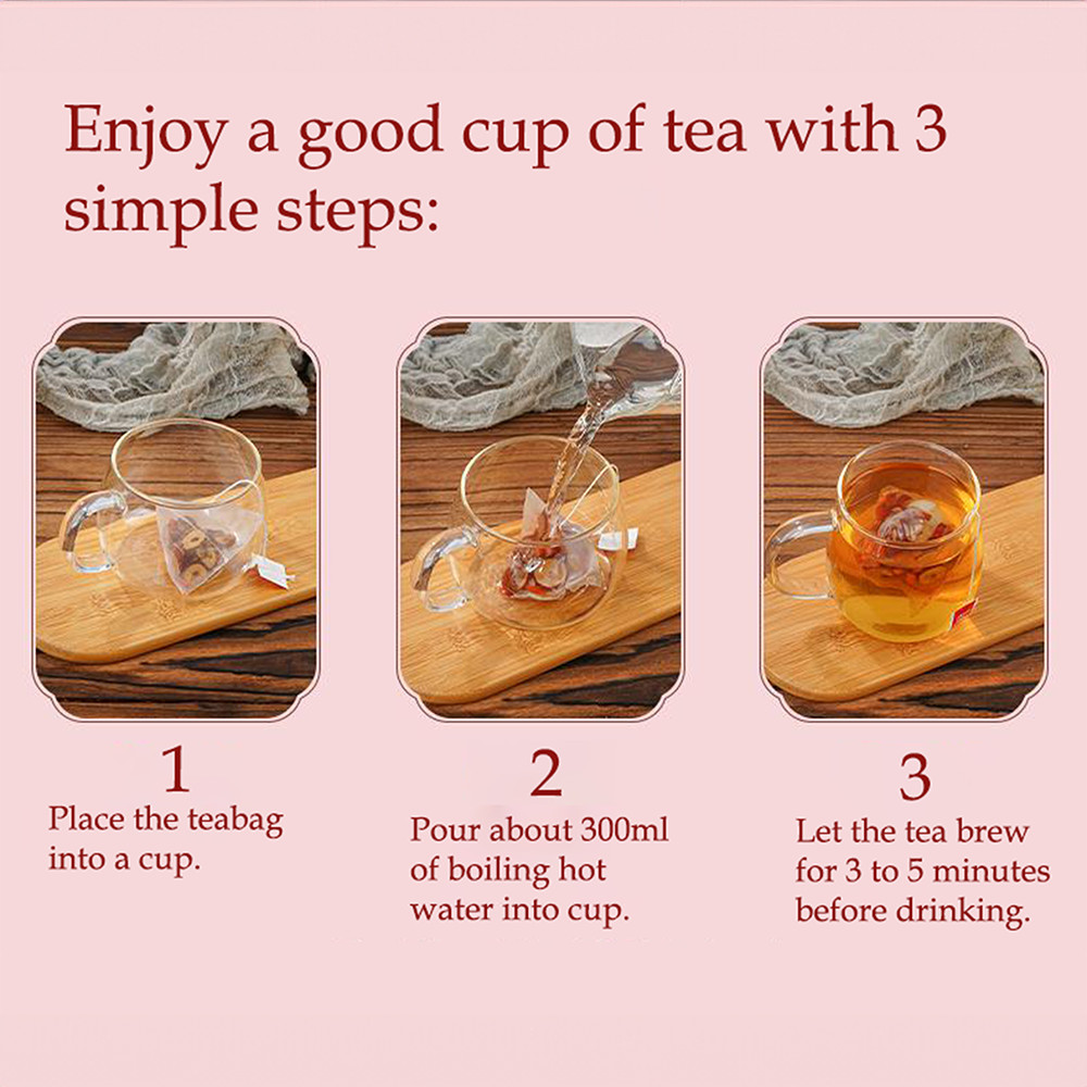 50 Packs Tea Bags – Red Date Kidney Health Herbal Tea Caffeine Free