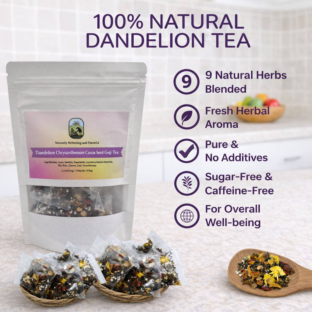 VitalsHerb Spring Sale Blend – Dandelion & Wolfberry Tea 120g (12 Bags)