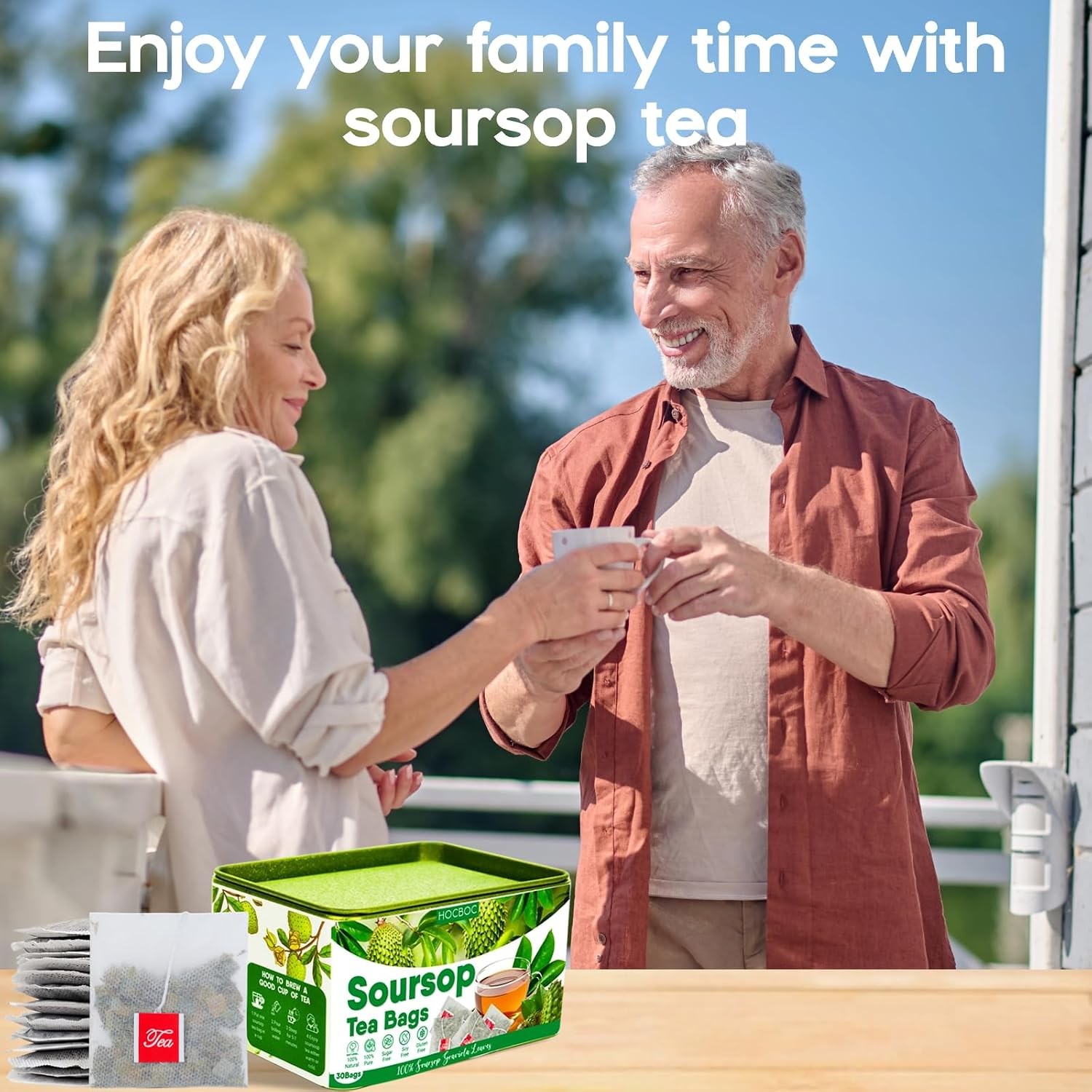 30 Pure Soursop Leaves Tea Bags, Natural Soursop Graviola Leaves Teabag,