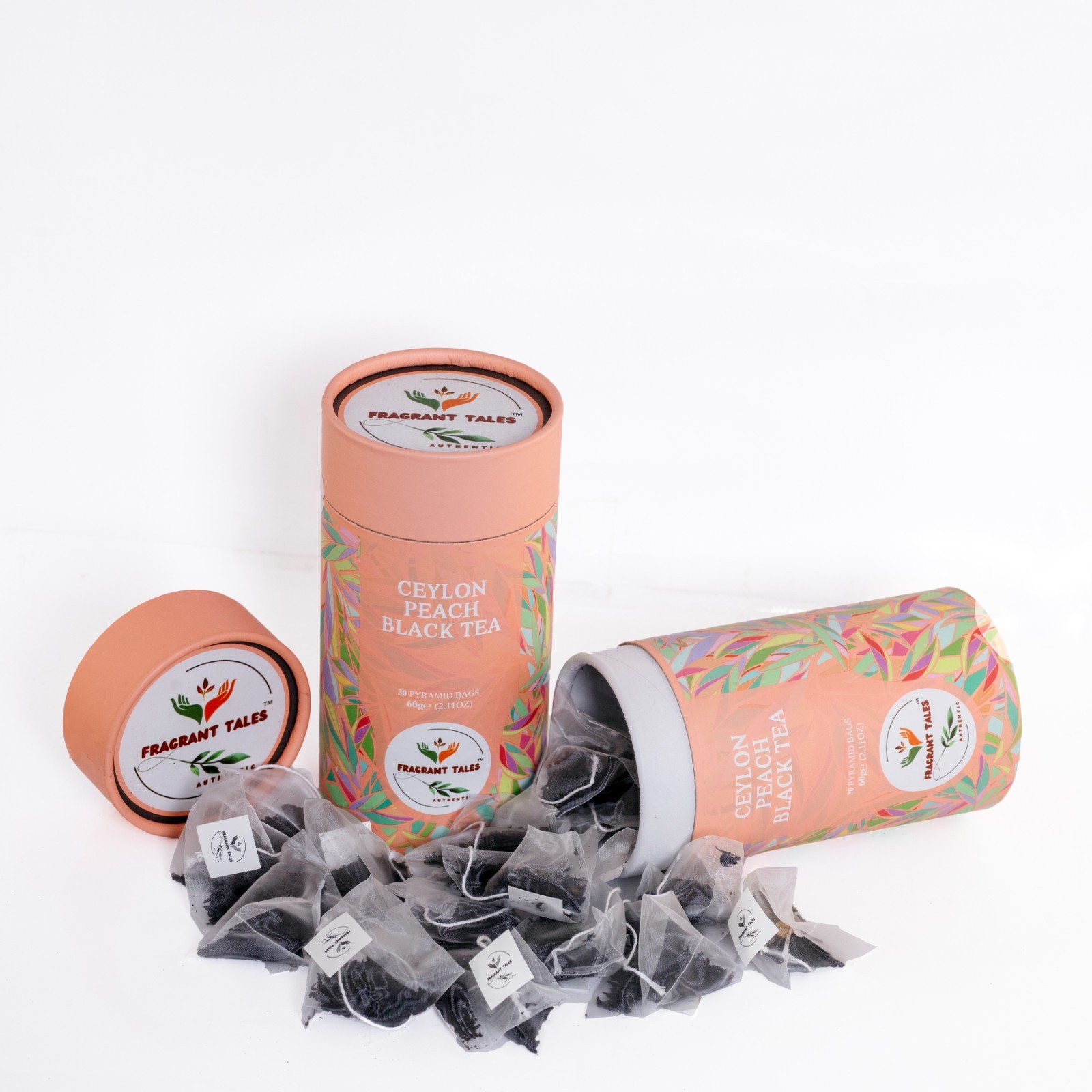Premium Ceylon Black Tea (European blend|) Subtle Peach Infusion | 30 Tea Bags
