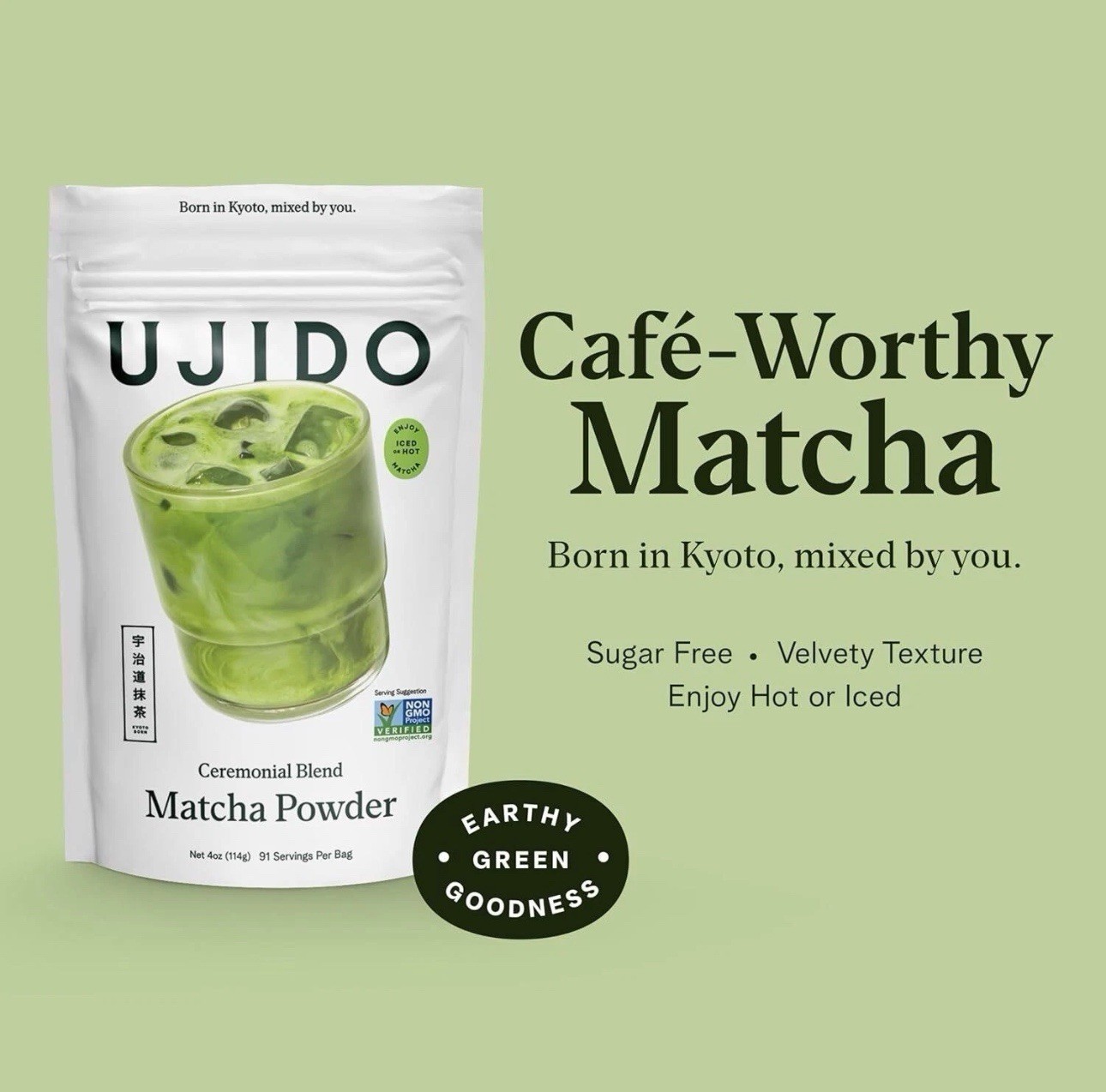 Ujido Ceremonial Blend Matcha Green Tea Powder 4 oz – FRESH ( 2 Packs )