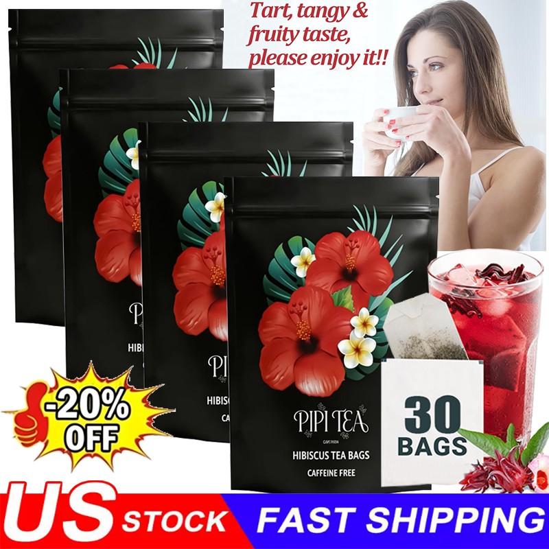 PiPi Tea Organic Hibiscus Tea Bags – Caffeine Free Herbal Tea Rich in Antioxi…