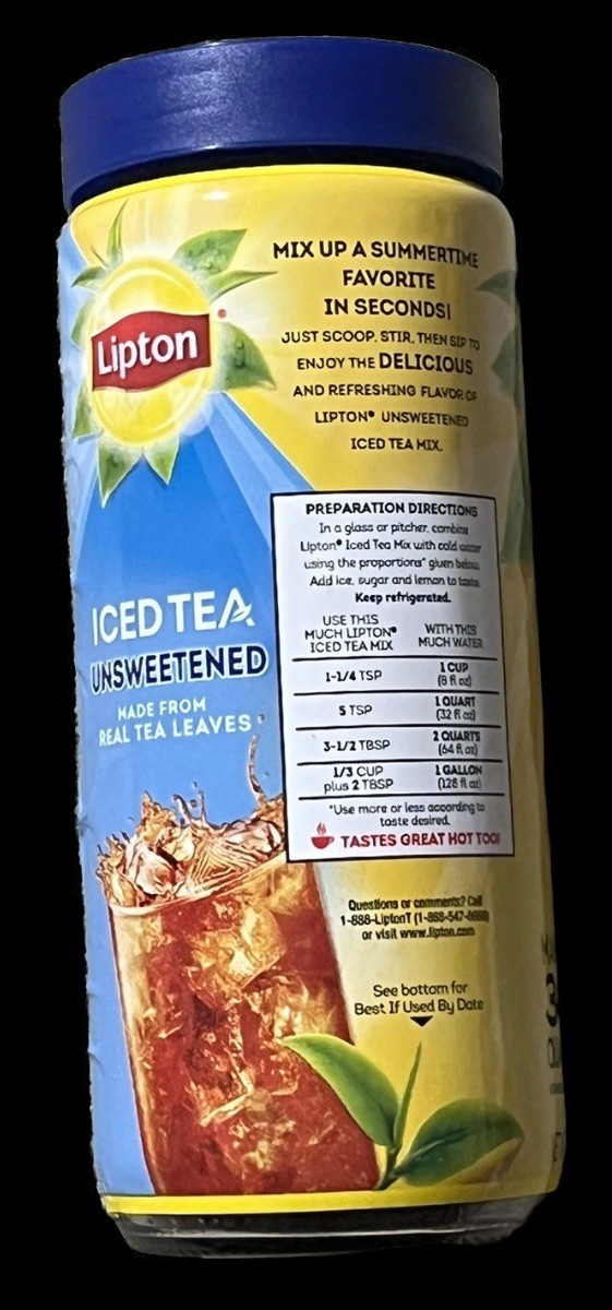 Lipton ☀️Unsweetened Instant Iced Tea Mix Makes 30 quarts Discontinued 0cal