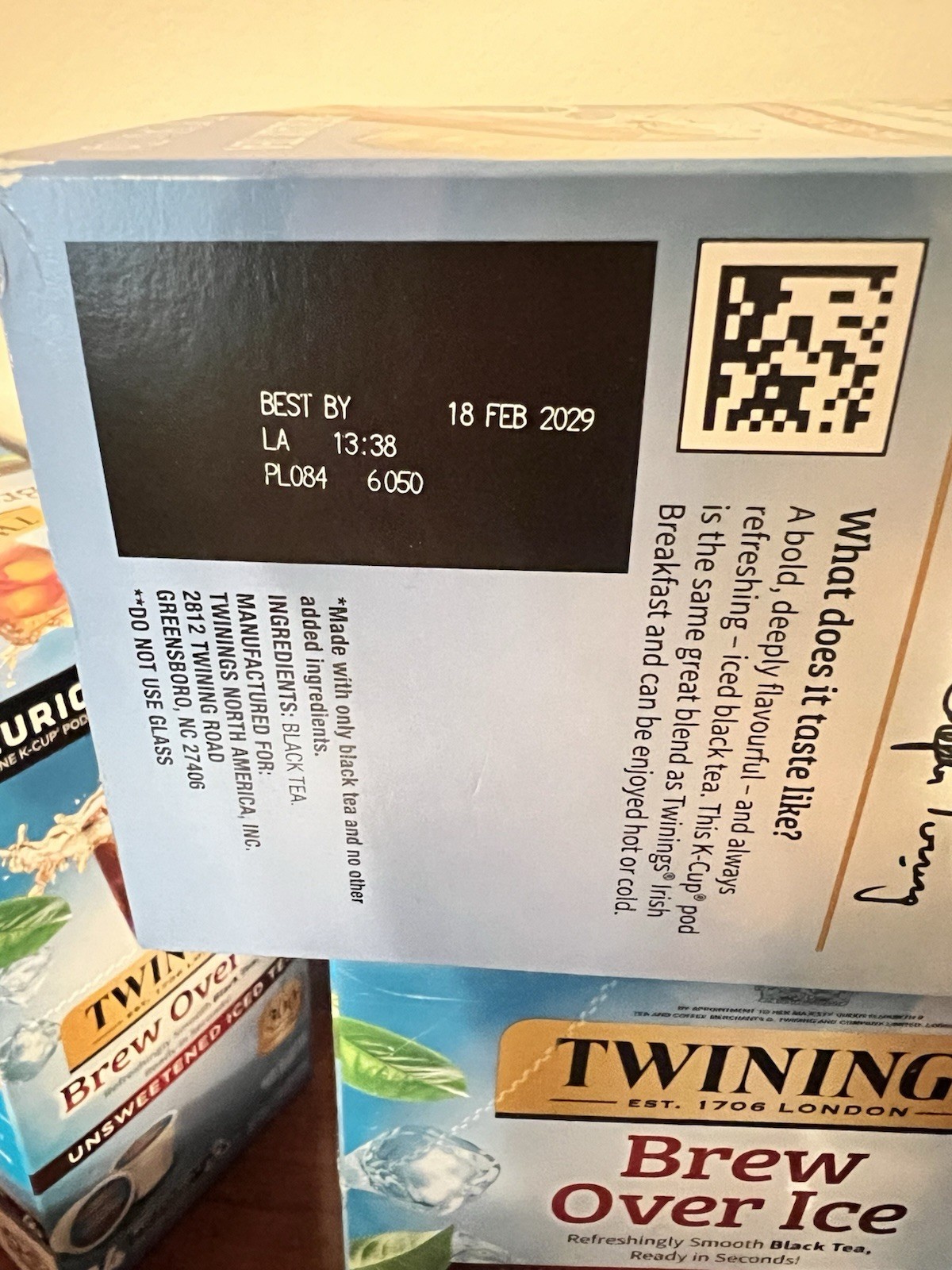 Twinings Iced Tea Black Tea Single Serve K-Cups- 96 Count Exp 4/2027 – 2/2029