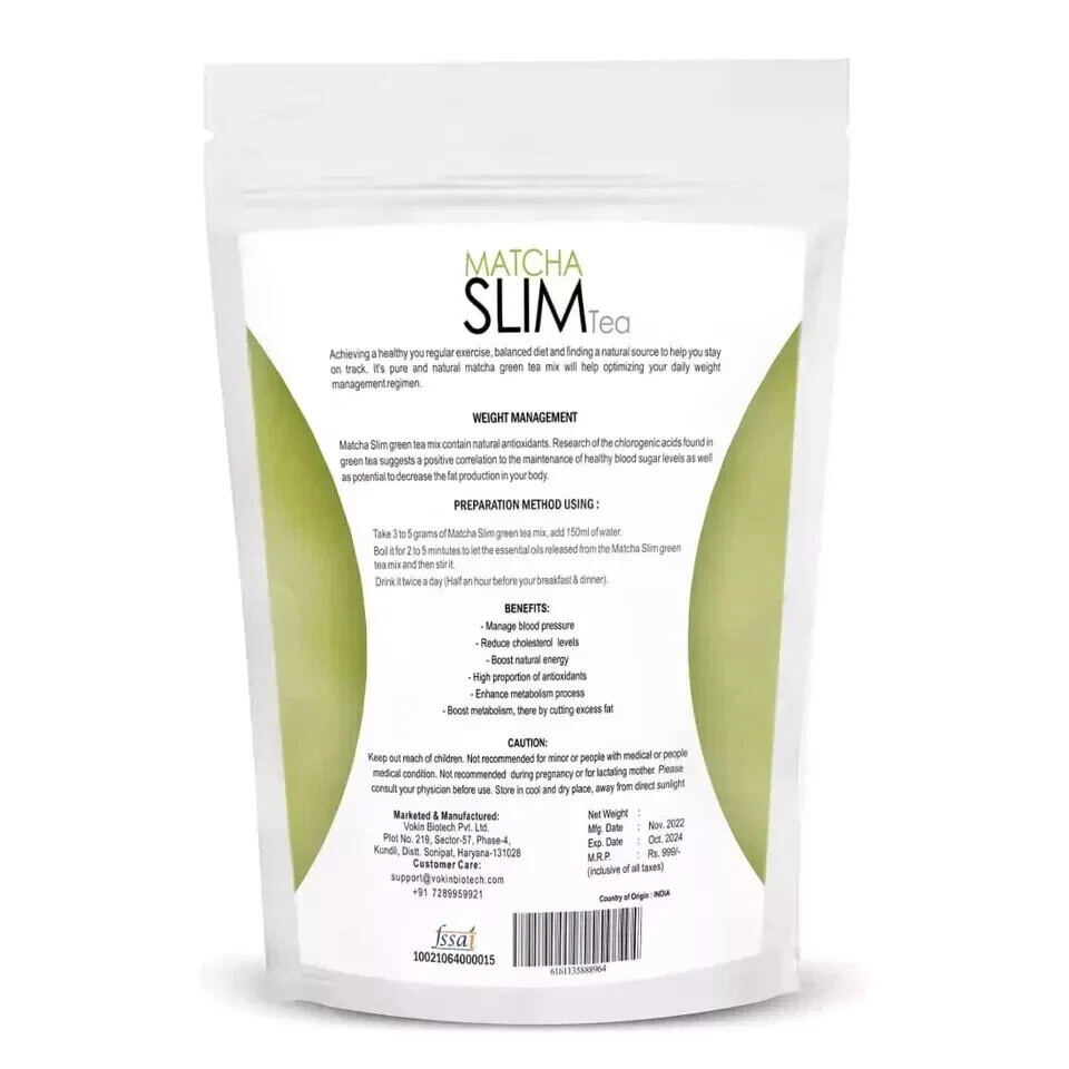 Matcha Slim Green Tea (100gm) Weight Management High In Antioxidants Detoxifying