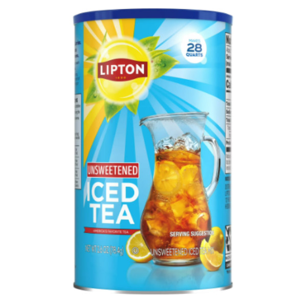 (Pack of 1) Lipton Unsweetened Black Tea Iced Tea Mix, 28 Quarts – USA