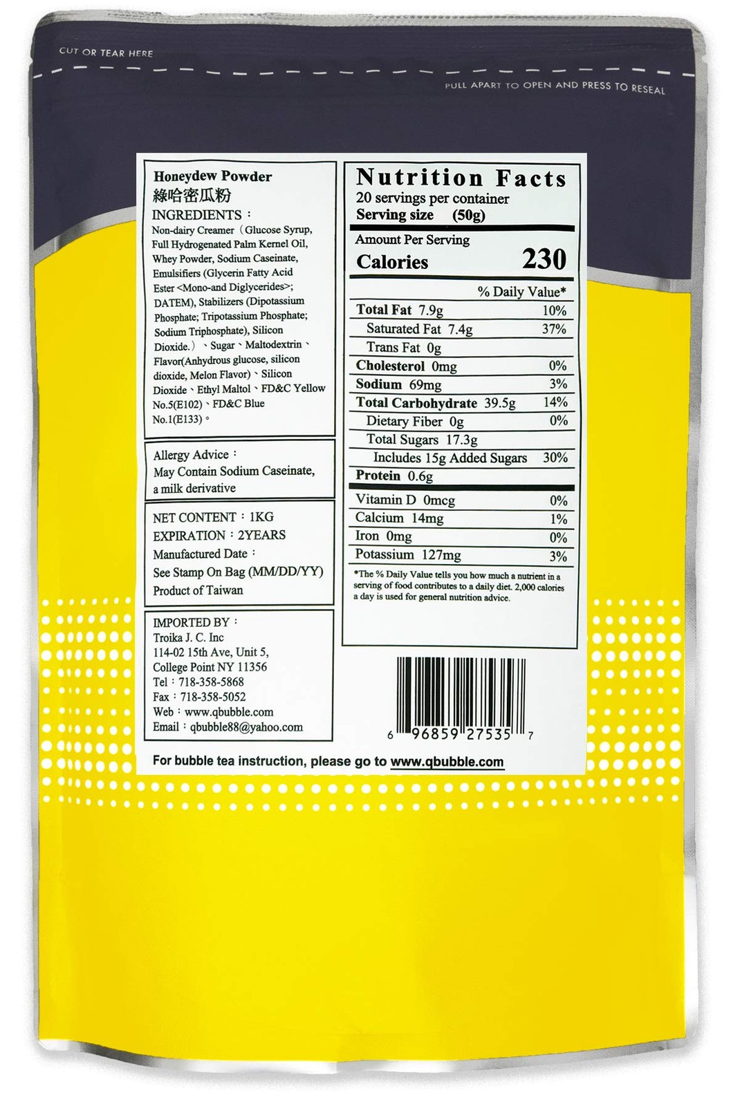 Tea Powder Green Honeydew Powder, 2.2 Pound