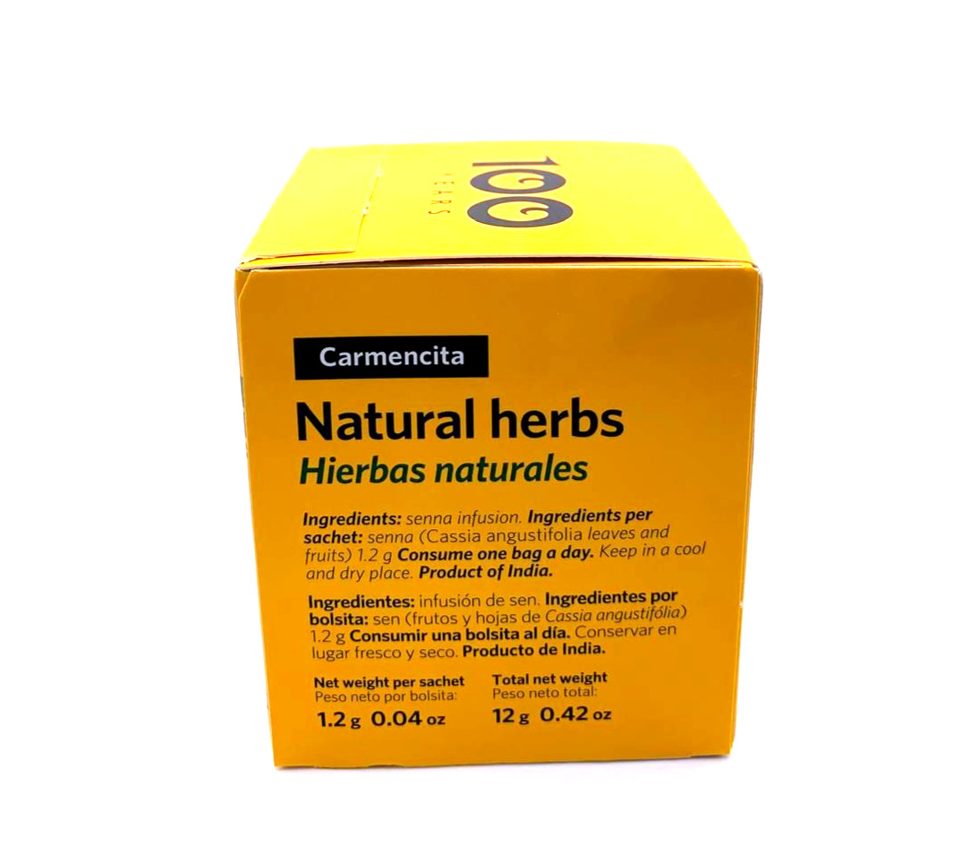 (3-Pack) Carmencita Natural Herbs Senna Tea 10 Bags Each Herbal Infusion