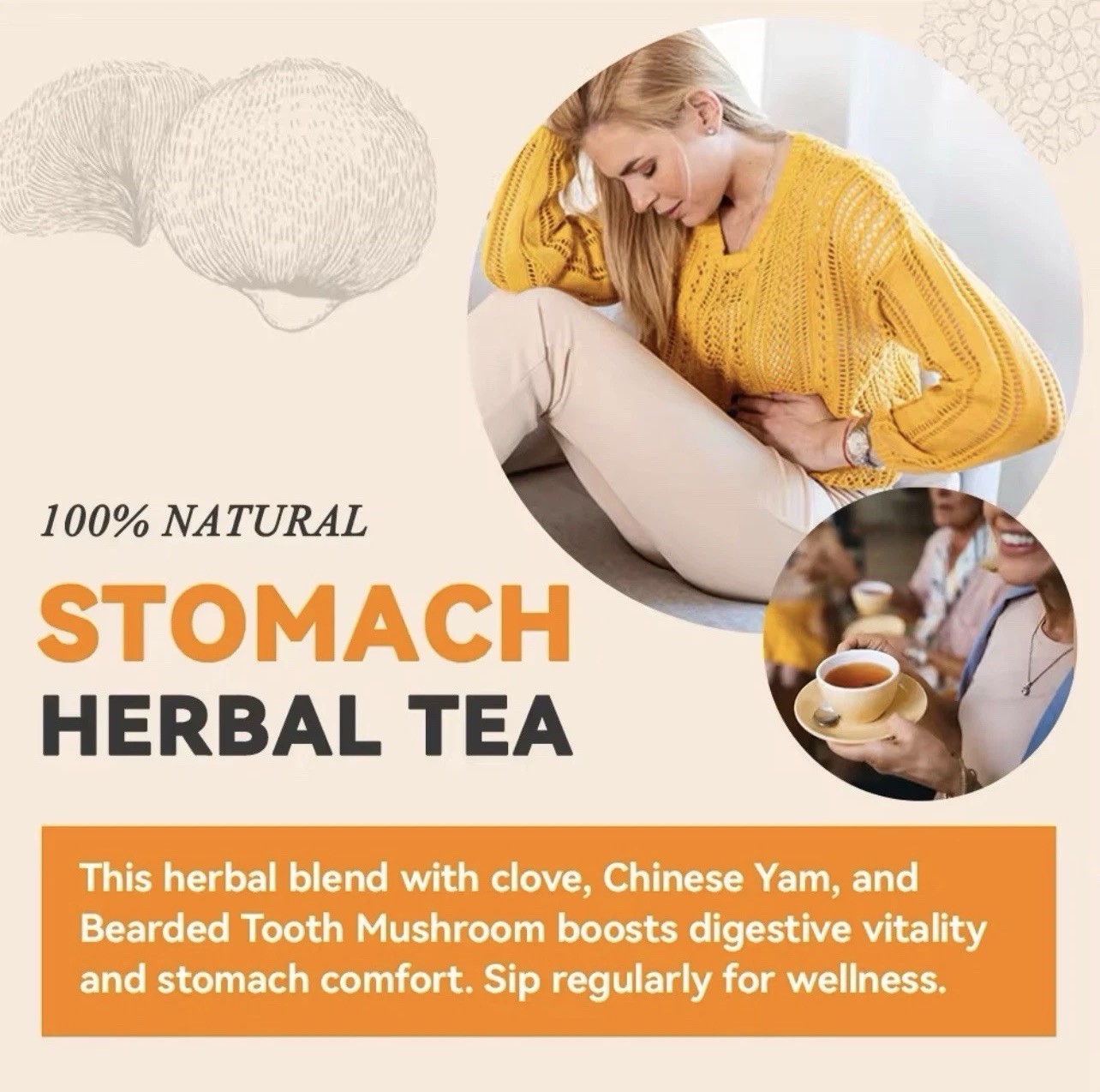 Original Stomach Herbal Tea Clove Turmeric 20 Bags Vegan Non-GMO