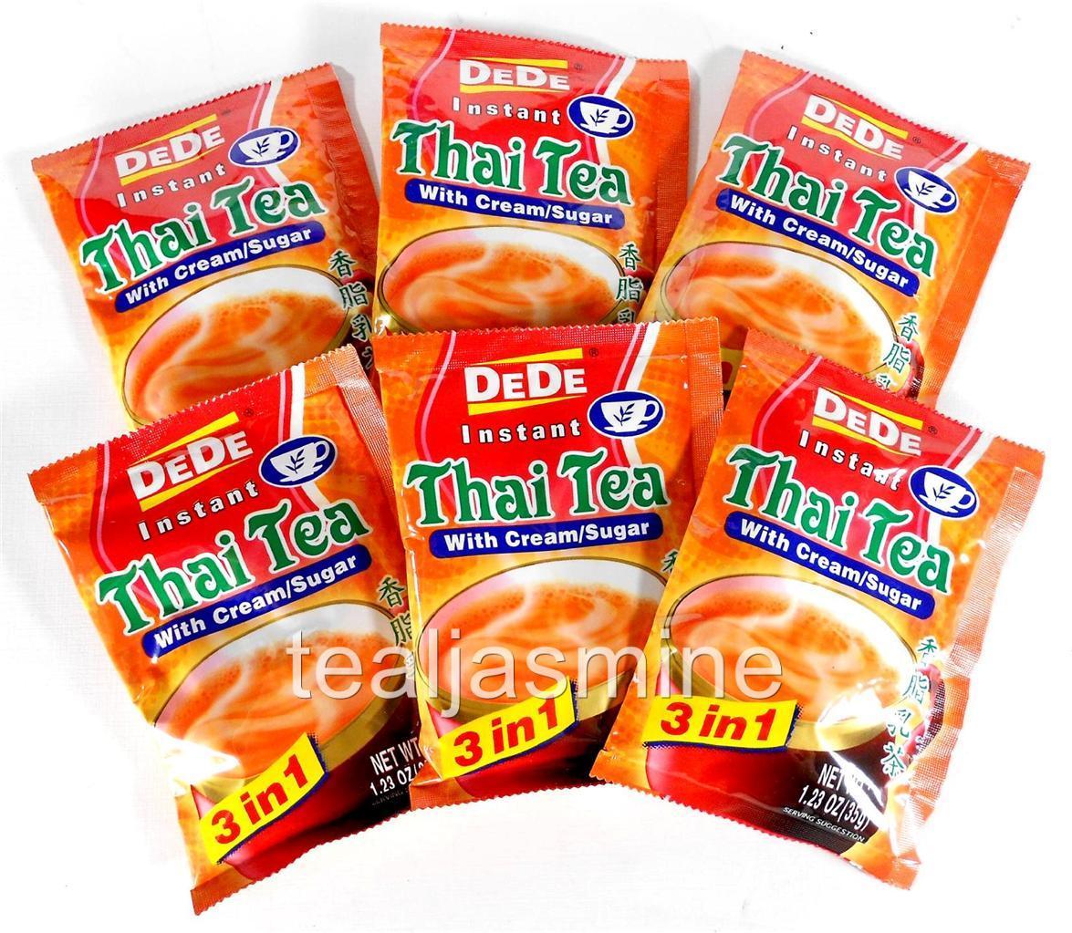 6 Pouches 1.23 Oz. DeDe Instant Drink THAI TEA Serve Hot or Cold Ready in Secs!