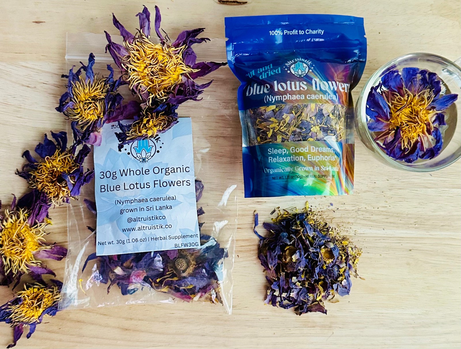 Altruistik™ Organic Blue Lotus Flowers – Natural Calming Herbal Tea