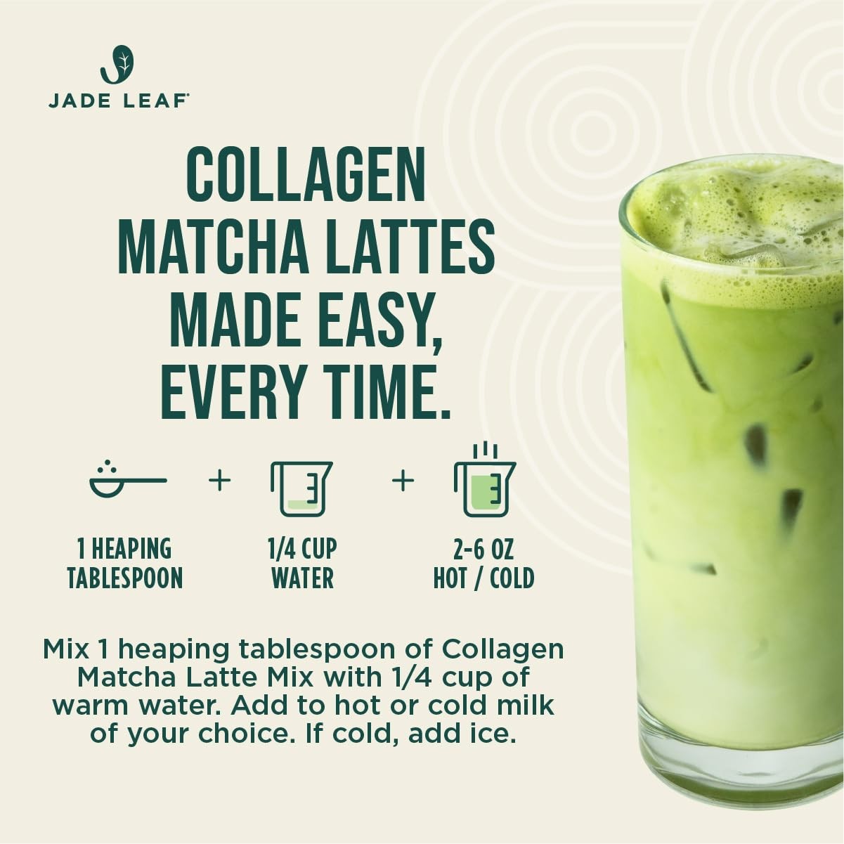 Jade Leaf Matcha Latte Powder with 5.3 oz (Pack of 1), Unsweetened Collagen