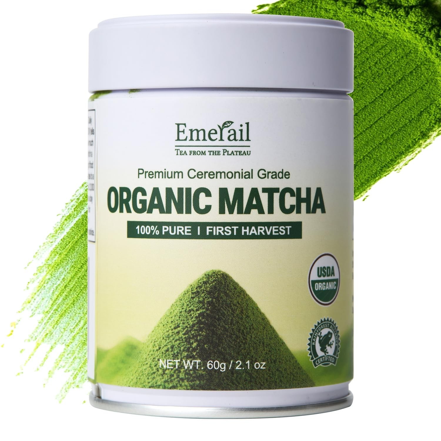 Emerail Organic Ceremonial Grade Matcha Green Tea, USDA-Certified (60g / 2.1oz)