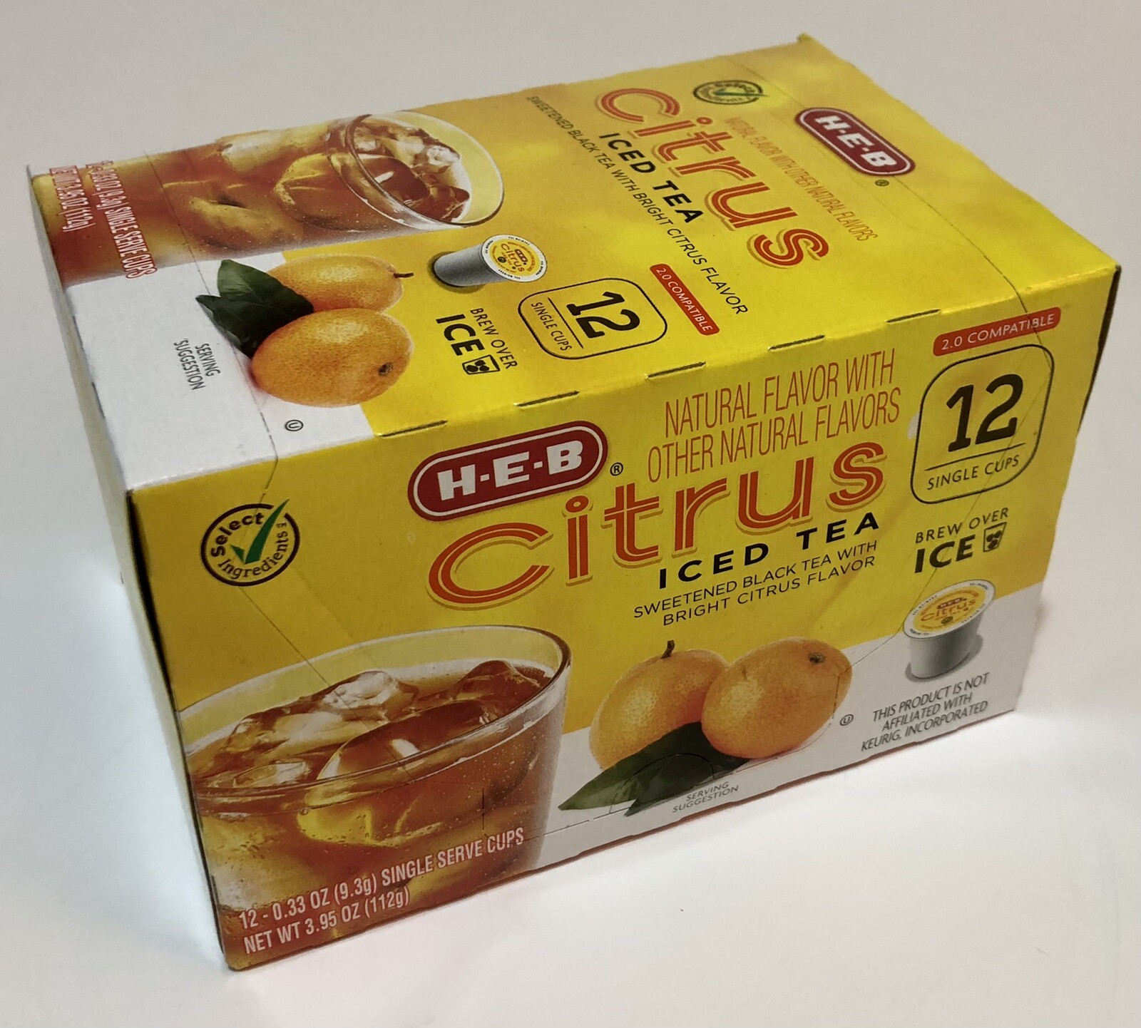 (1) Box HEB K-Cup Pods Citrus Iced Tea 12 Cups Per Box Keurig 2.0 H-E-B Texas