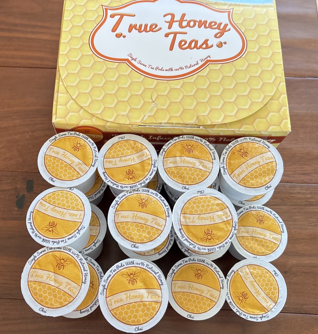 True Honey Teas Chai Pods 21 Kcups Open Box