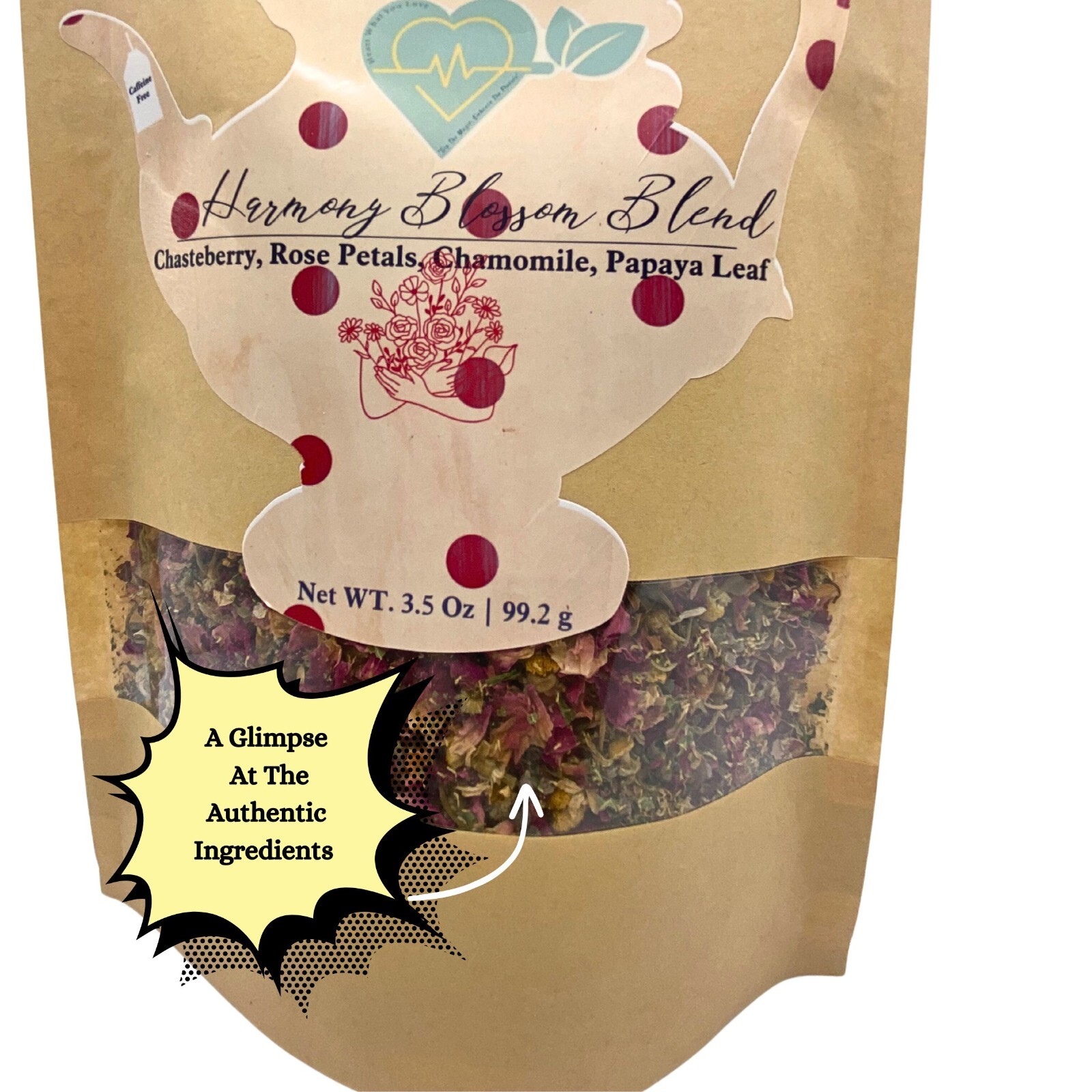 Balancing Herb Blend Chasteberry, Rose, Papaya Leaf Tea Loose Herb Infuse 3.5 oz