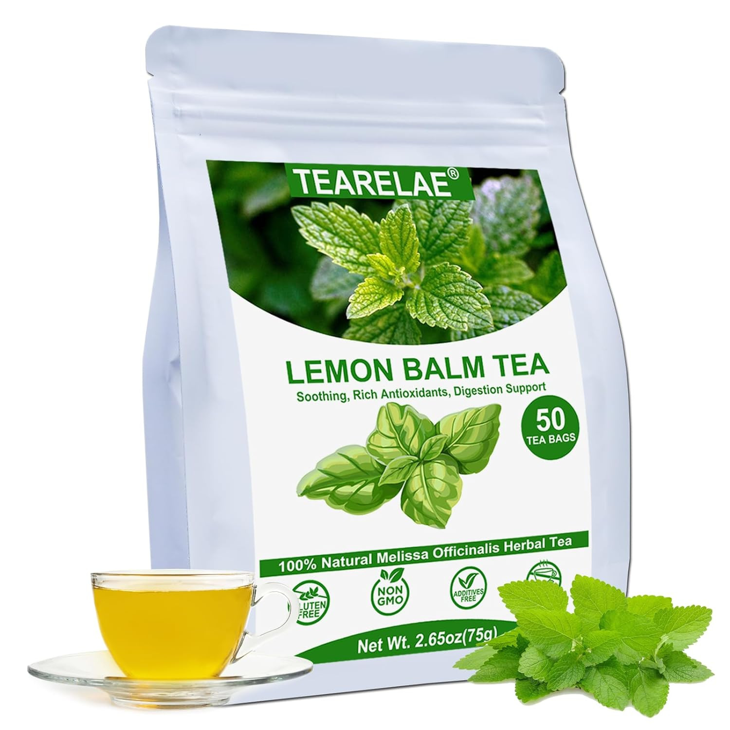 – Lemon Balm Tea Bag – 1.5G X 50 Count – Pure Natural Dried Lemon Balm Herb – Pr