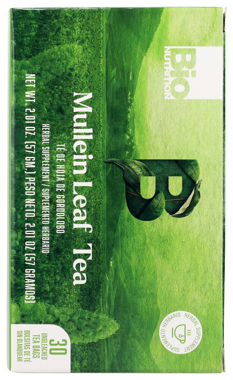 Bio Nutrition Herbal Mullein Leaf Tea 30 Bags 57G 1 Pack