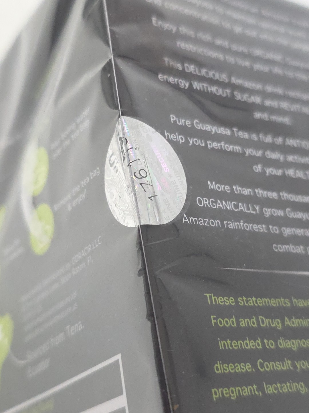 Organic Guayusa Tea Amazon Treasure 20 Tea Bags. Exp.09/27