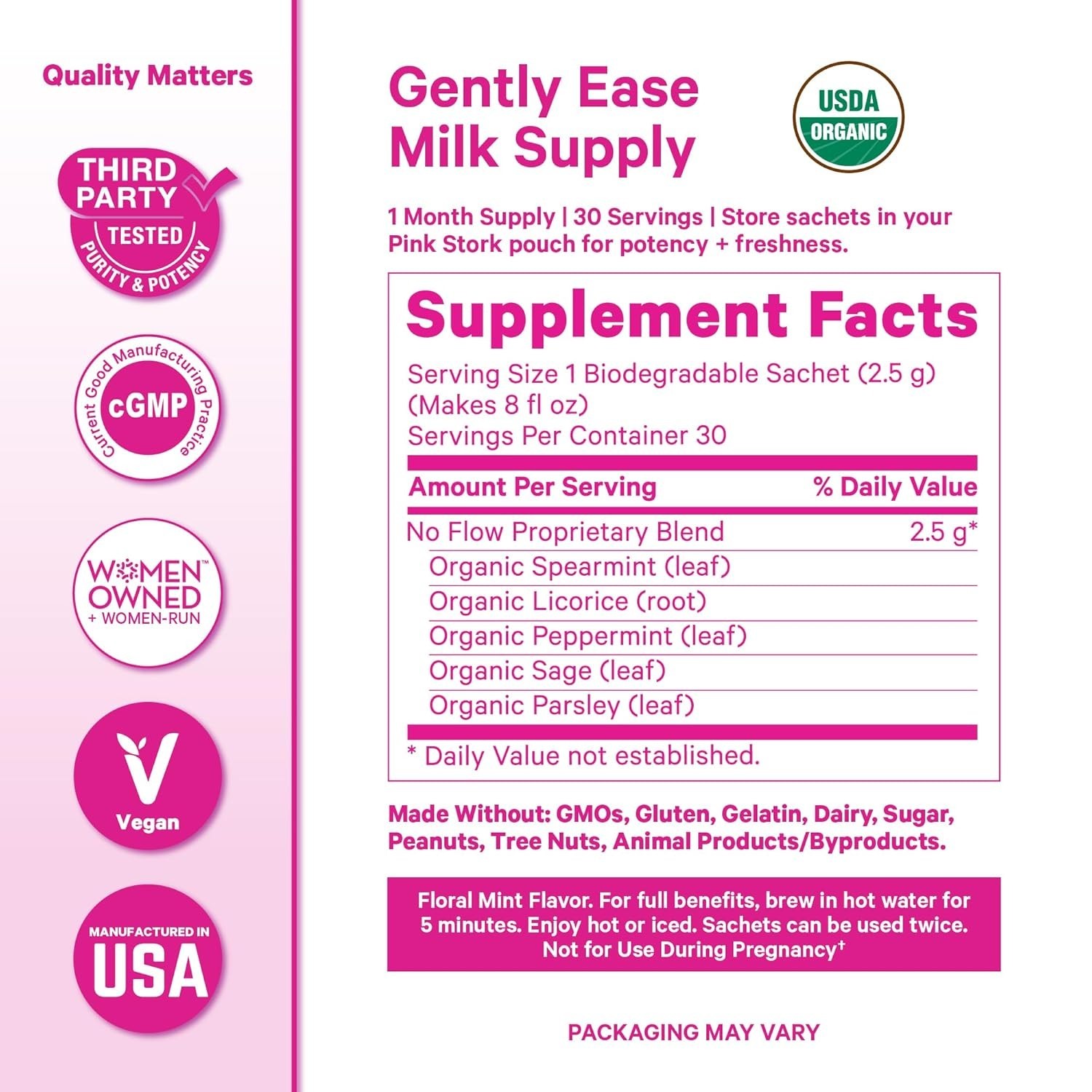 No Flow Tea to Decrease Milk Production, 15 Sachets, Natural Ingredients
