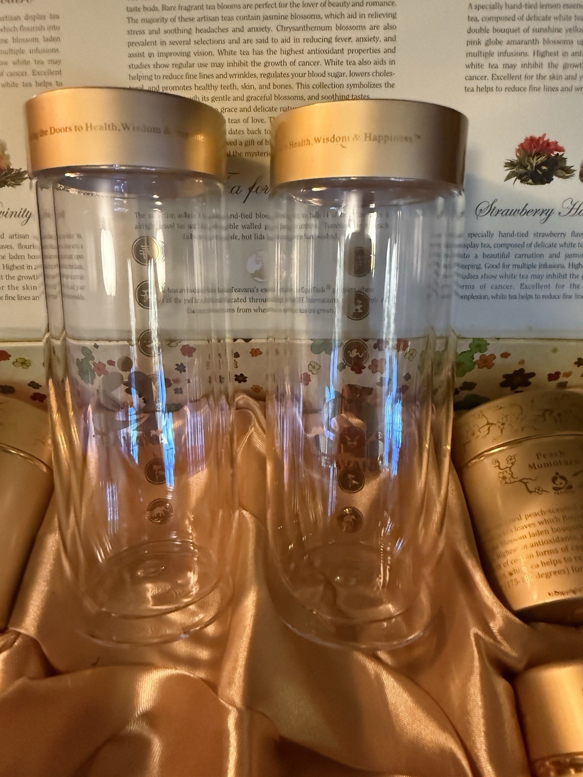 New Old Stock Teavana Imperial Blooming Collection Glass Set