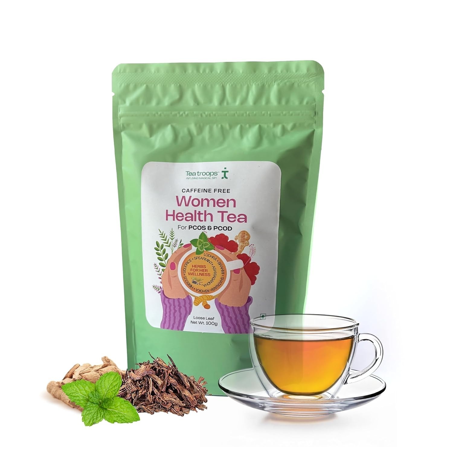 Tea Troops Women Health Tea PCOS-PCOD 100g (Ashoka, Ashwagandha, Shatavari)