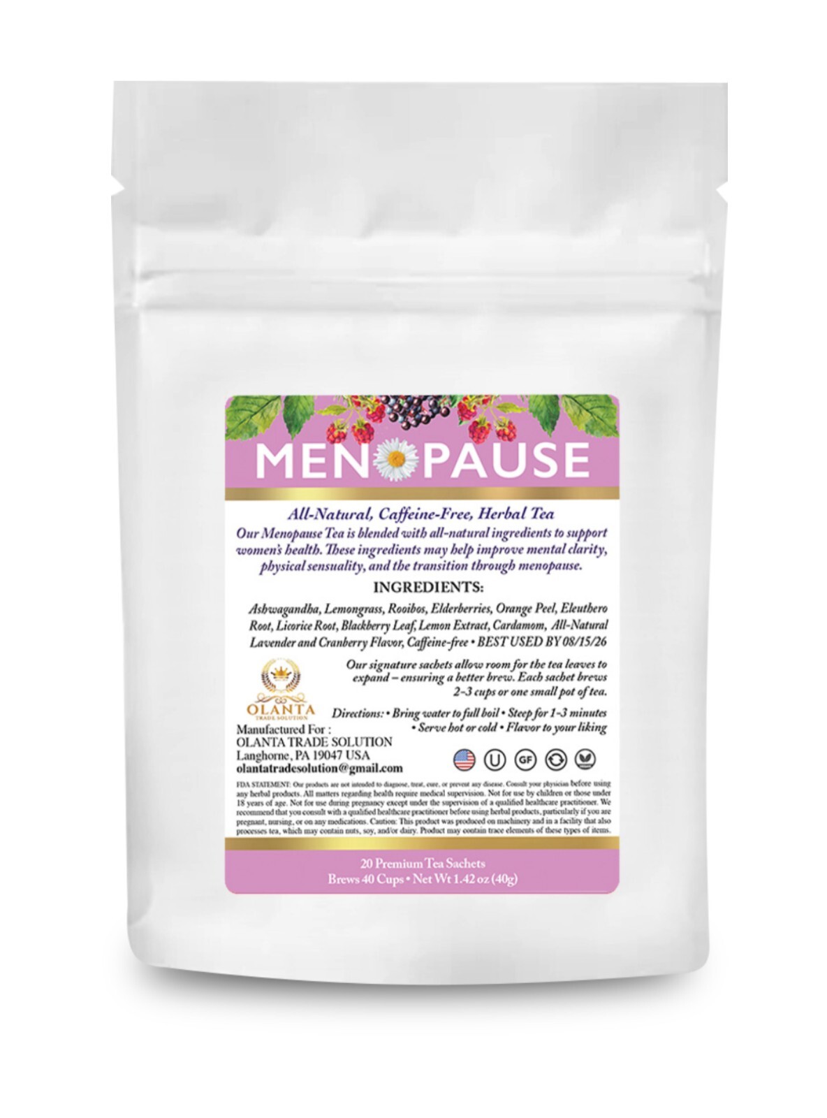 MENOPAUSE HERBAL TEA – Ginkgo Biloba & Licorice Root Menopause Support Memory