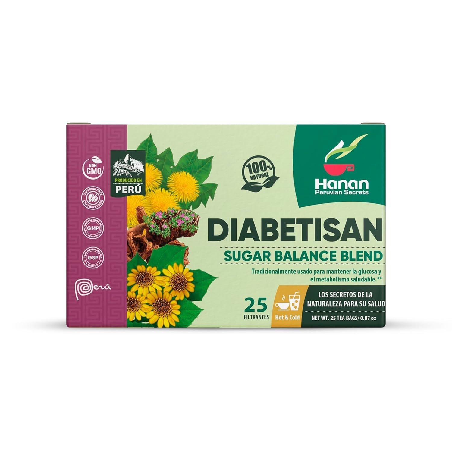 Hanan Peruvian Secrets Deabetisan Herbal Tea – 100% Natural Sugar Balance Tea Bl