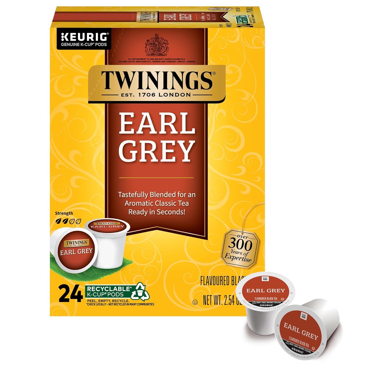 Twinings of London Earl Grey Tea 18 to 144 Count Keurig K cups Pick Any Quantity
